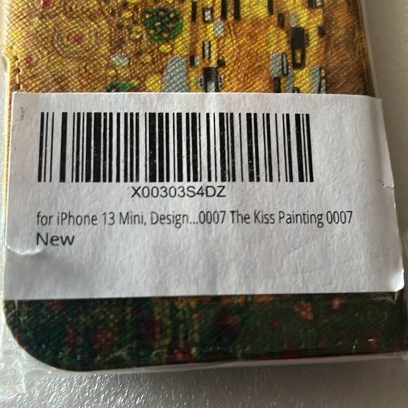 iPhone 13 Mini The Kiss Painting design phone case wallet New - Picture 3 of 6